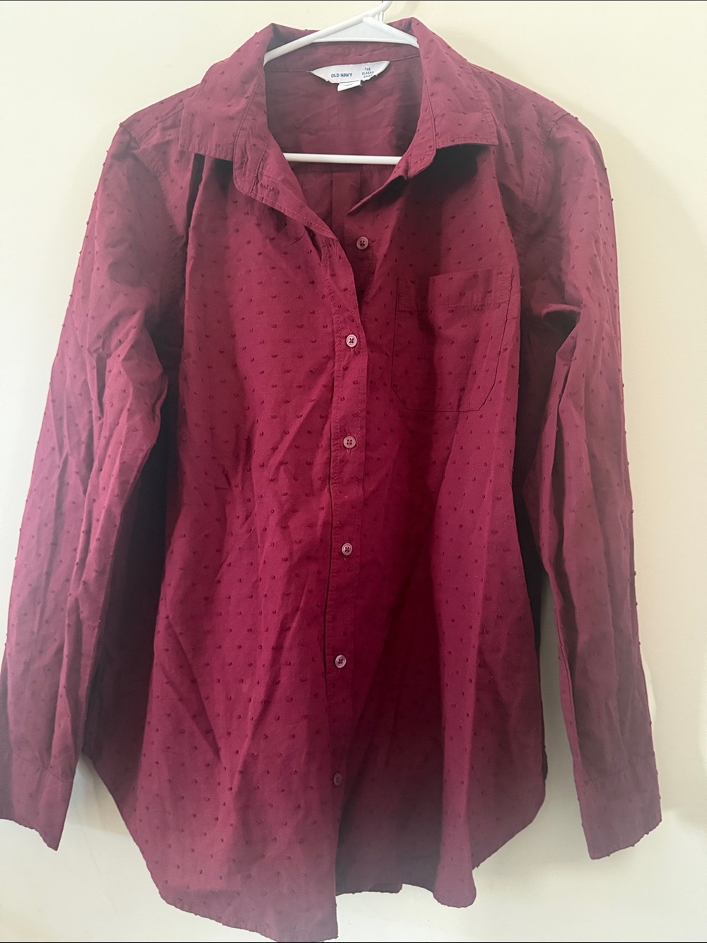 Old Navy Women's Deep Burgundy Button-Down Shirt